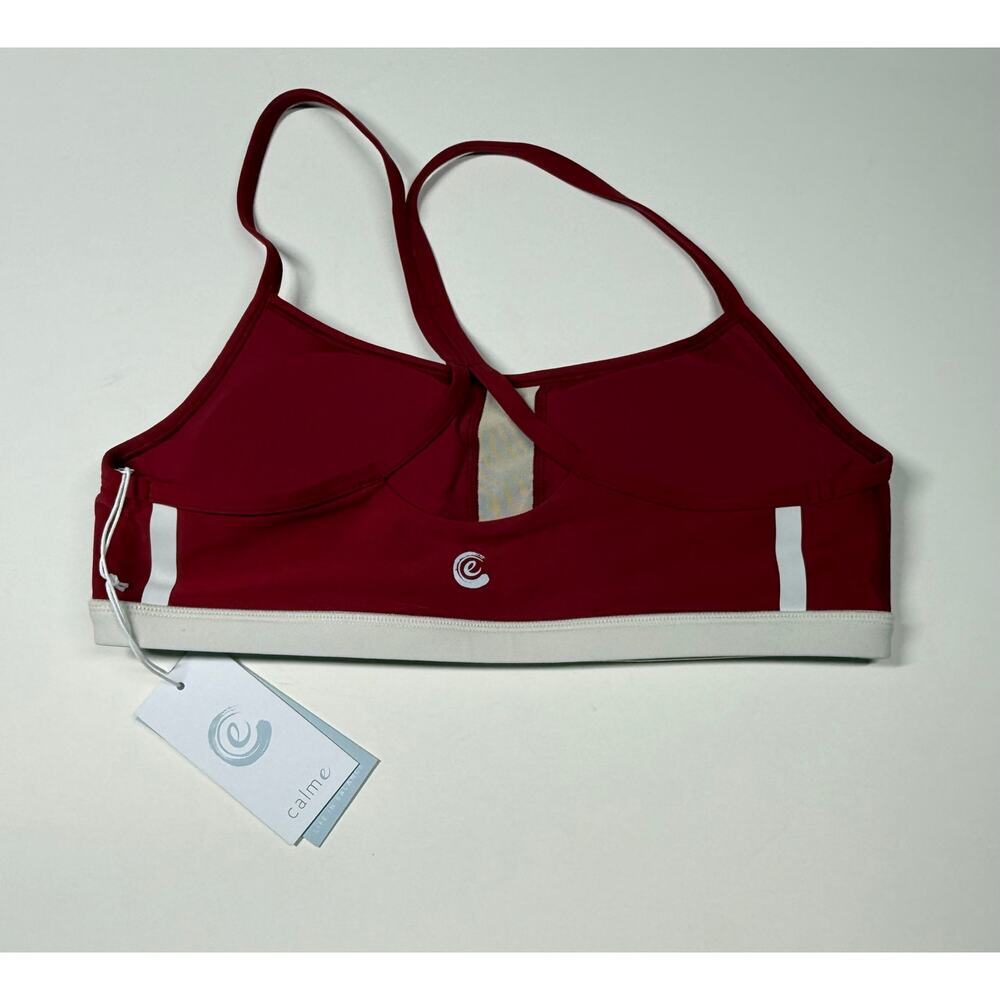 Johnny Was Calme Cross Back Cami Sports Bra in Red Large L NWT
